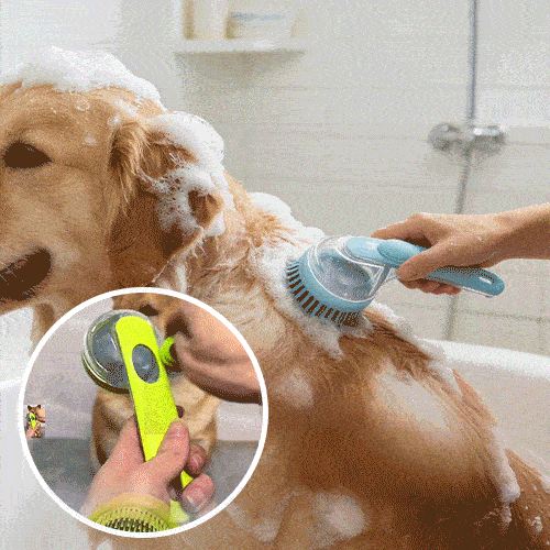 🥳2026 HOT SALE🥳💞50K+ SOLD!🛁🐾 50% OFF! All‑in‑One Bath Brush – Built‑in shampoo dispenser, 2‑sided bristles. Gentle scrubbing, easy clean. Stress‑free bath time for you & your pet! 💧✨