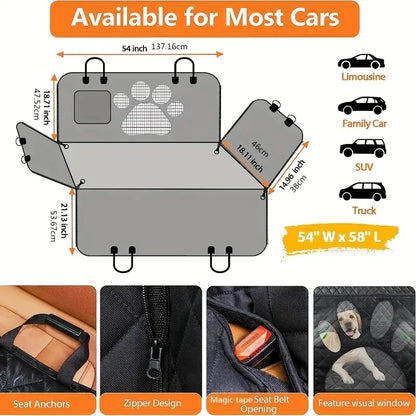 Waterproof Dog Car Seat Cover for Back Seat