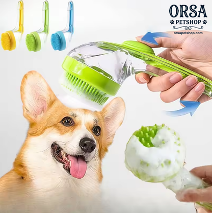 🥳2026 HOT SALE🥳💞50K+ SOLD!🛁🐾 50% OFF! All‑in‑One Bath Brush – Built‑in shampoo dispenser, 2‑sided bristles. Gentle scrubbing, easy clean. Stress‑free bath time for you & your pet! 💧✨