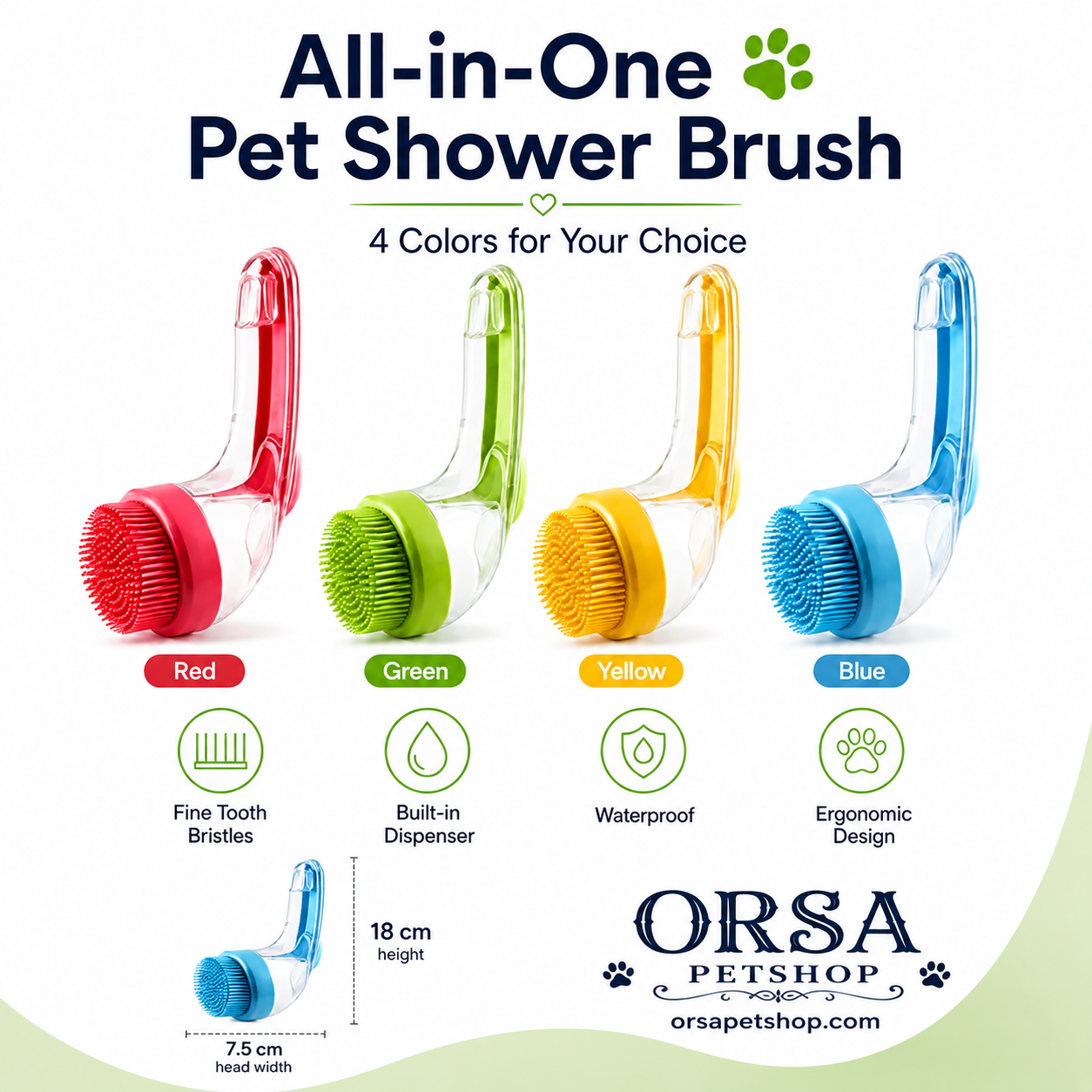 🥳2026 HOT SALE🥳💞50K+ SOLD!🛁🐾 50% OFF! All‑in‑One Bath Brush – Built‑in shampoo dispenser, 2‑sided bristles. Gentle scrubbing, easy clean. Stress‑free bath time for you & your pet! 💧✨