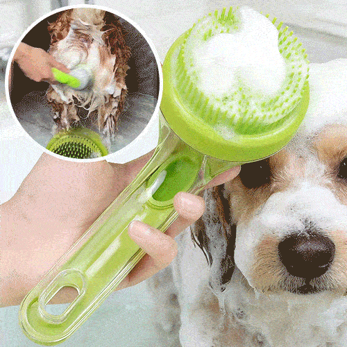 🥳2026 HOT SALE🥳💞50K+ SOLD!🛁🐾 50% OFF! All‑in‑One Bath Brush – Built‑in shampoo dispenser, 2‑sided bristles. Gentle scrubbing, easy clean. Stress‑free bath time for you & your pet! 💧✨